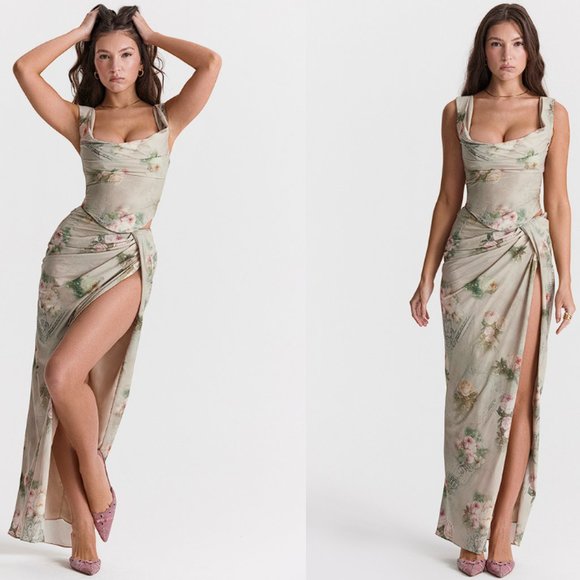 House of CB 'Vesper' Vintage Floral Maxi Skirt NWT - Picture 3 of 10